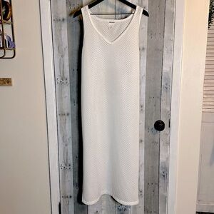 La Blanca White Textured Midi Dress